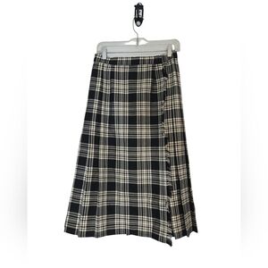 Classic Preppy Wool Tartan Skirt Fall Vintage Made in Canada Size 12 90s Kilt